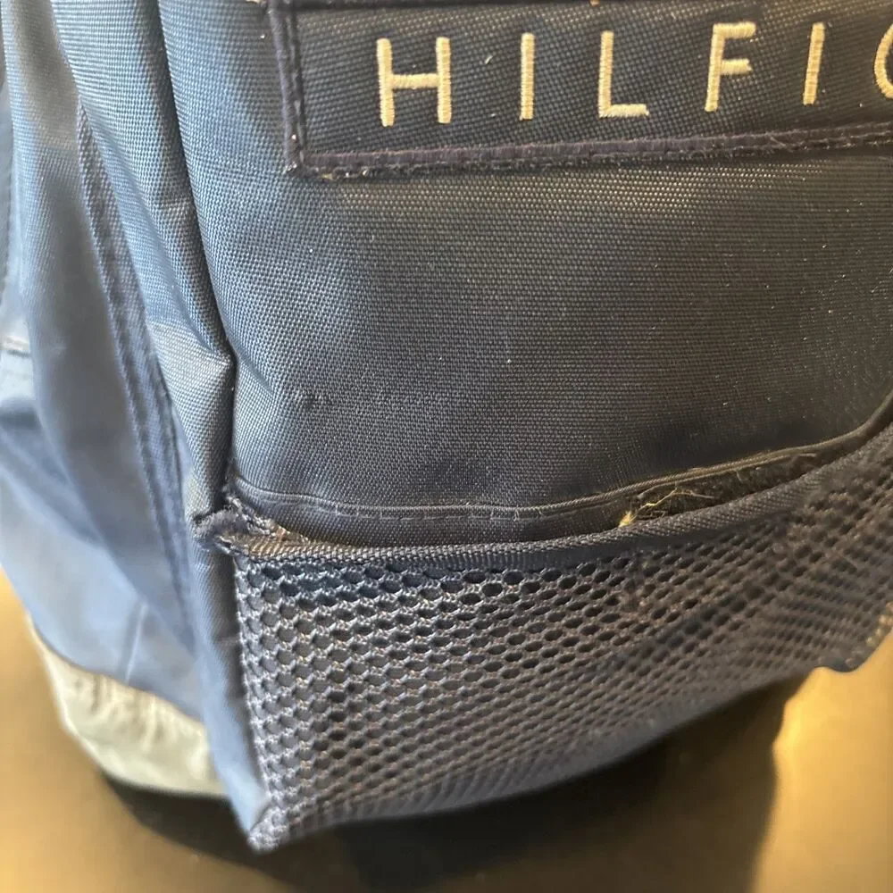 Vintage 90s Tommy Hilfiger Backpack Spell Out Big Flag Logo Preppy Old Money